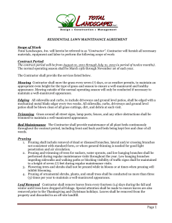 RESIDENTIAL LAWN MAINTENANCE AGREEMENT