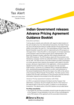 Indian Government releases Advance Pricing Agreement Guidance Booklet Global