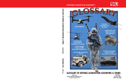 DEFENSE ACQUISITION UNIVERSITY  GLOSSAR Y OF DEFENSE ACQUISITION ACRONYMS &amp; TERMS