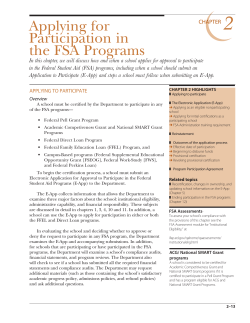 2 Applying for Participation in the FSA Programs