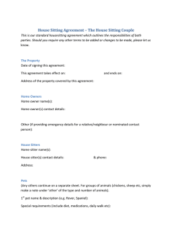 House Sitting Agreement &ndash; The House Sitting Couple