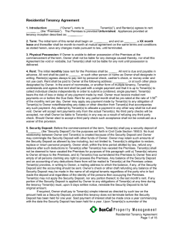 Residential Tenancy Agreement