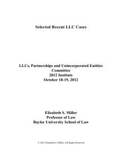 Selected Recent LLC Cases