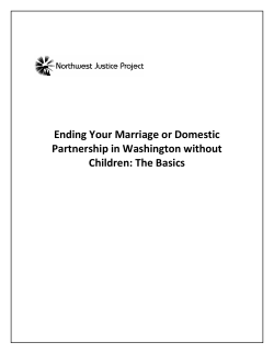 Ending Your Marriage or Domestic Partnership in Washington without Children: The Basics