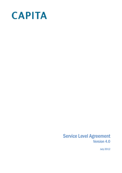 Service Level Agreement Version 4.0 July 2012