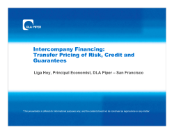 Intercompany Financing: Transfer Pricing of Risk, Credit and Guarantees