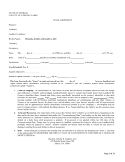 STATE OF GEORGIA COUNTY OF ATHENS-CLARKE  LEASE AGREEMENT