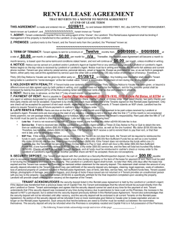 RENTAL/LEASE AGREEMENT 02/09/11 ~~~~~~~~~~~~