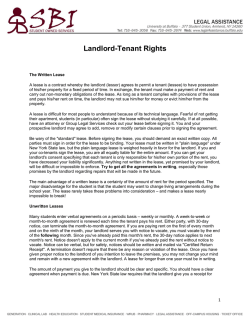 Landlord-Tenant Rights  &nbsp;