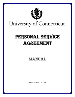 PERSONAL SERVICE AGREEMENT  MANUAL