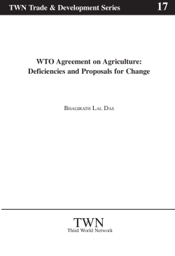 TWN 17 WTO Agreement on Agriculture: Deficiencies and Proposals for Change