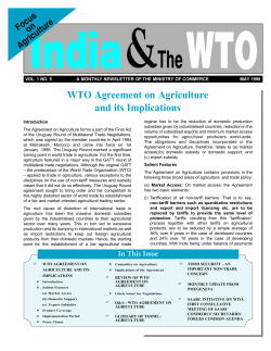 WTO Agreement on Agriculture and its Implications VOL. 1 NO. 5