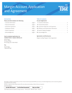 Margin Account Application and Agreement Instructions Table of contents