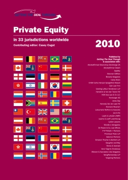 2010 Private Equity in 33 jurisdictions worldwide Contributing editor: Casey Cogut