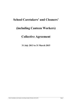School Caretakers’ and Cleaners’ (including Canteen Workers) Collective Agreement