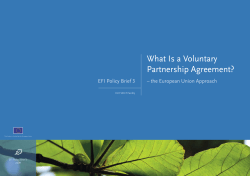 What Is a Voluntary Partnership Agreement? EFI Policy Brief 3
