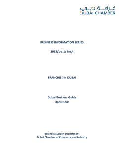BUSINESS INFORMATION SERIES 2012/Vol.1/ No.4  FRANCHISE IN DUBAI