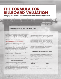 THE FORMULA FOR BILLBOARD VALUATION