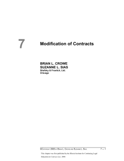 7  Modification of Contracts BRIAN L. CROWE