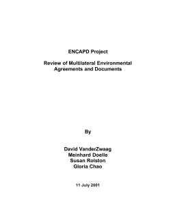ENCAPD Project Review of Multilateral Environmental Agreements and Documents