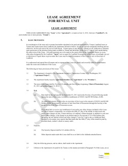 LEASE AGREEMENT FOR RENTAL UNIT  1.