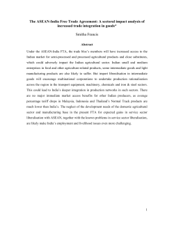 The ASEAN-India Free Trade Agreement: A sectoral impact analysis of