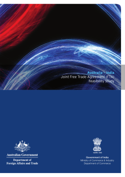 Australia – India Joint Free Trade Agreement (FTA) Feasibility Study