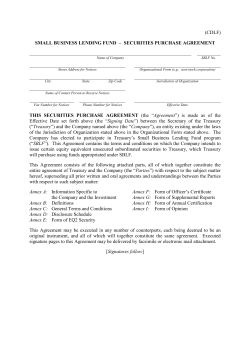 (CDLF) SMALL BUSINESS LENDING FUND – SECURITIES PURCHASE AGREEMENT