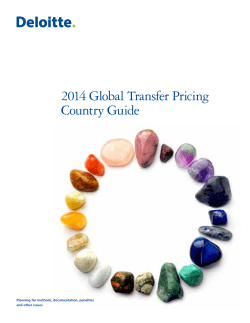2014 Global Transfer Pricing Country Guide Planning for methods, documentation, penalties