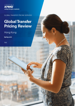 Global Transfer Pricing Review Hong Kong GLOBAL TRANSFER PRICING SERVICES