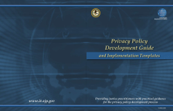 Privacy Policy Development Guide and Implementation Templates www.it.ojp.gov