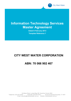 Information Technology Services Master Agreement  CITY WEST WATER CORPORATION