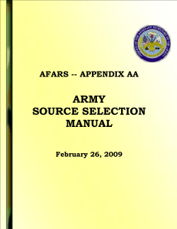 ARMY SOURCE SELECTION MANUAL AFARS ­­ APPENDIX AA