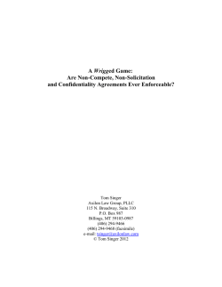 Wrigg Are Non-Compete, Non-Solicitation and Confidentiality Agreements Ever Enforceable?