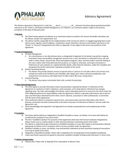 Advisory Agreement