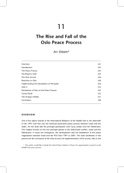 11 The Rise and Fall of the Oslo Peace Process Avi Shlaim*
