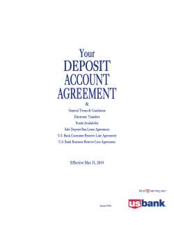 ACCOUNT AGREEMENT DEPOSIT Your