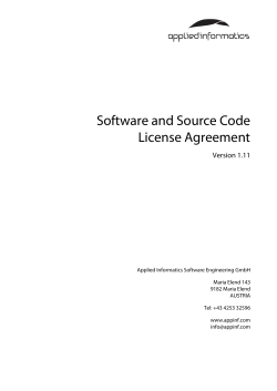 Software and Source Code License Agreement Version 1.11