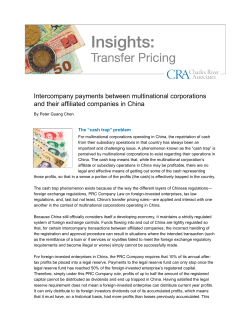Intercompany payments between multinational corporations and their affiliated companies in China
