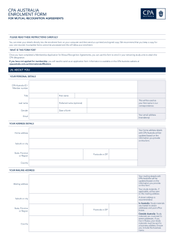 CPA AUSTRALIA ENROLMENT FORM FOR MUTUAL RECOGNITION AGREEMENTS