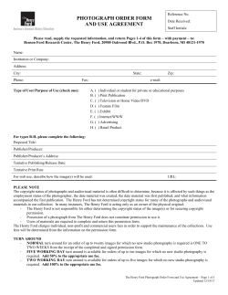 PHOTOGRAPH ORDER FORM AND USE AGREEMENT