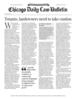 W Tenants, landowners need to take caution