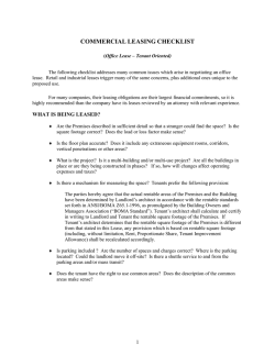 COMMERCIAL LEASING CHECKLIST