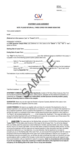 APARTMENT LEASE AGREEMENT