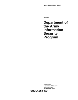Department of the Army Information Security