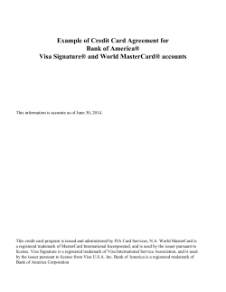Example of Credit Card Agreement for Bank of America®