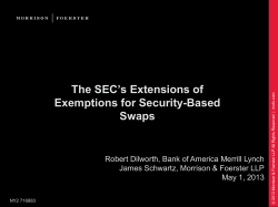 The SEC’s Extensions of Exemptions for Security-Based Swaps