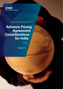 Advance Pricing Agreement Considerations for India