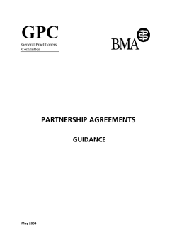 GPC PARTNERSHIP AGREEMENTS GUIDANCE General Practitioners
