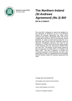 Northern Ireland (St Andrews Agreement) (No 2) Bill Bill 84 of 2006-07